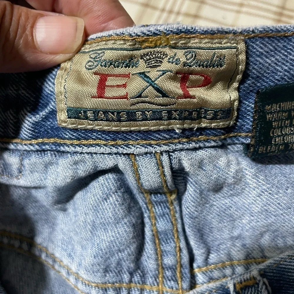 Vintage EXP High Rise Cut Off Jean Shorts USA Made Size 9/10 Zipper Fly